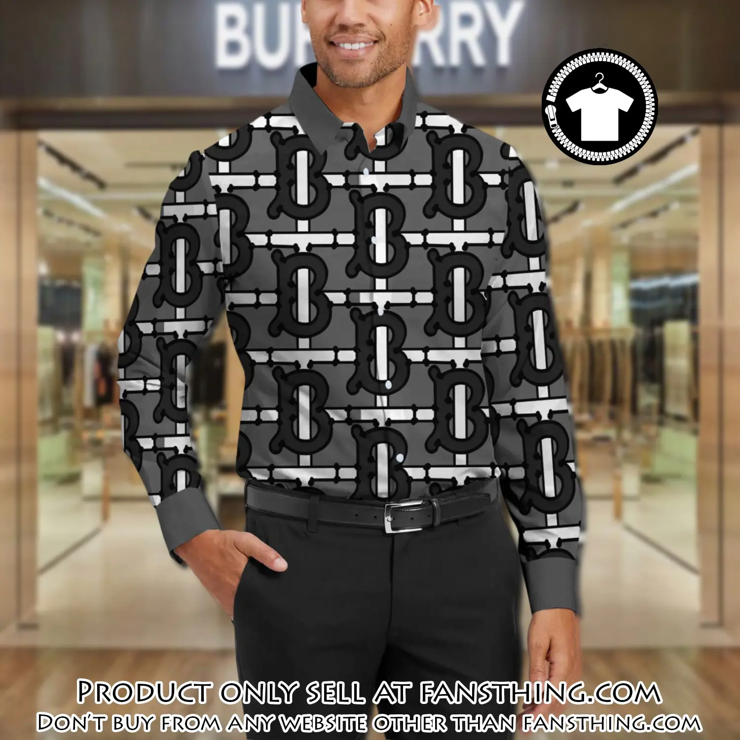 Burberry long sleeves button down shirt for elegant men lsb1005 fst0457678